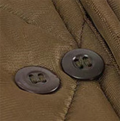 Khaki quilted parka button