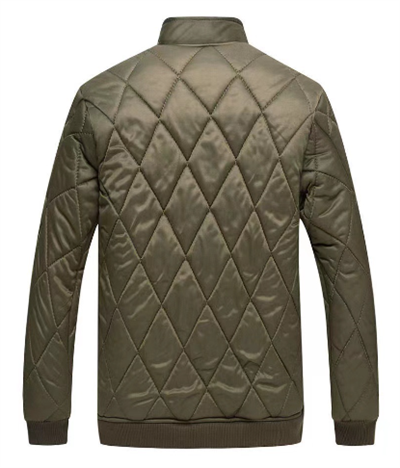 Khaki quilted parka back